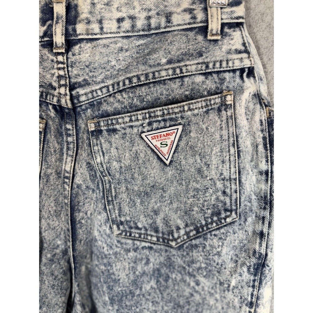 Vintage Stefano Jeans Womens 10 Acid Wash Tapered High Rise Ankle Zipper 80s Den - Picture 12 of 13